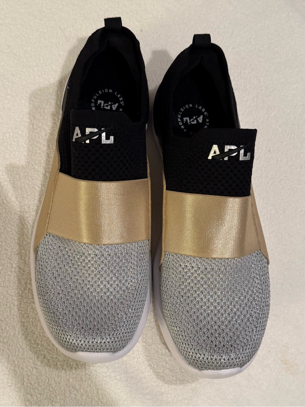 APL TechLoom Slip-On Sneaker in Gold, Silver & Black